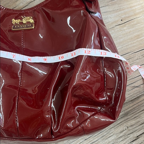 Coach Madison Maggie Red Glossy Patent Shoulder Bag in Deep Red - Picture 9 of 11
